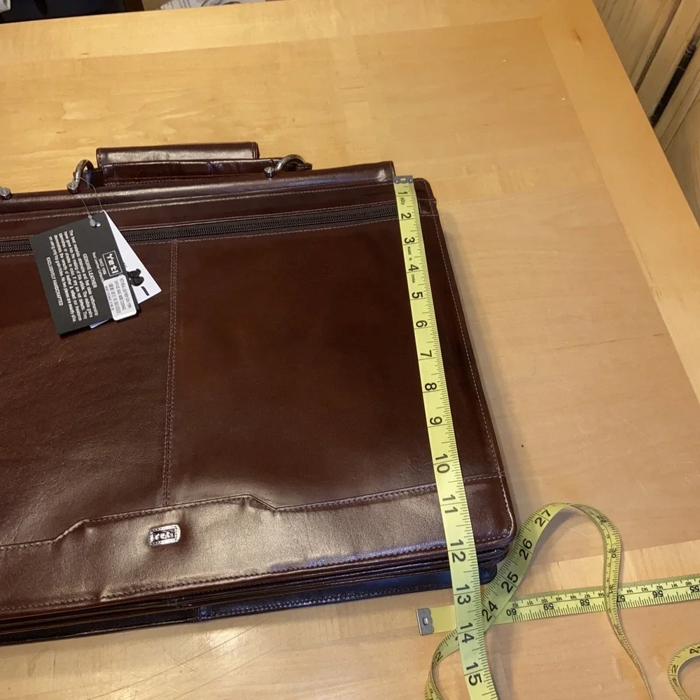 Yeti Real Leather New York Office Bag 9000 Cognac Briefcase Msrp 199.00